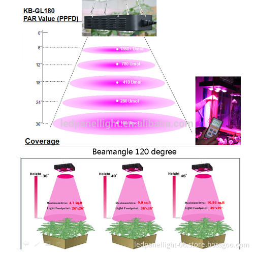 COB LED Grow light full spectrum plant light for hydroponic indoor plant Veg & Bloom black